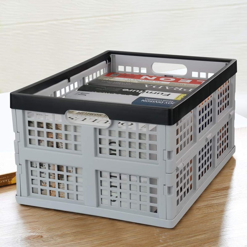 Jekiyo 34-Liter Folding Crates Storage, Collapsible Container Plastic, Set of 1 - Image 4